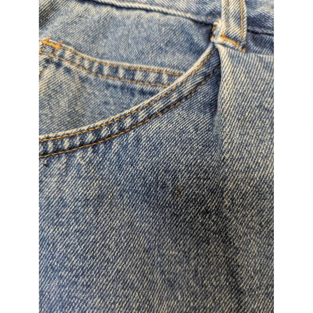 Eddie Bauer Denim‎ Midi Skirt Women's 8 Blue High Waisted Vintage 90s Pockets
